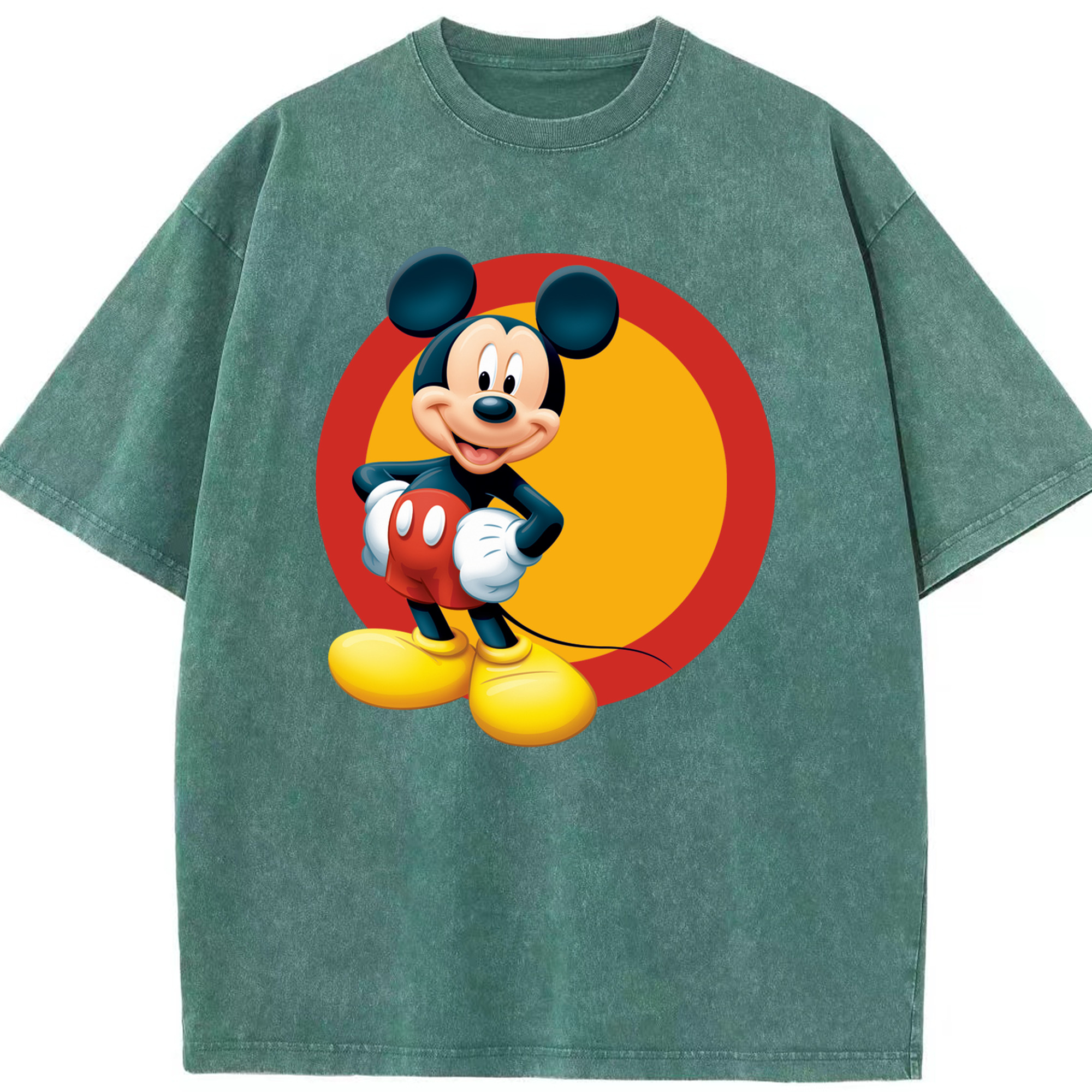 （画像用） ミッキーマウス Mickey Mouse 綿100% ヴィンテージ風 半袖Tシャツ（フロントプリント）